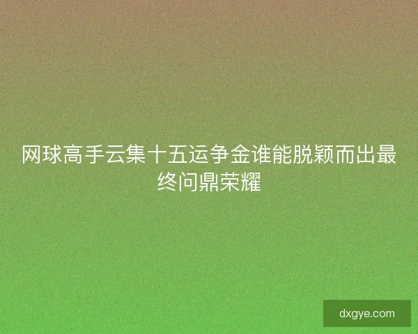 网球高手云集十五运争金谁能脱颖而出最终问鼎荣耀 网球高手云集十五运争金谁能脱颖而出最终问鼎荣耀