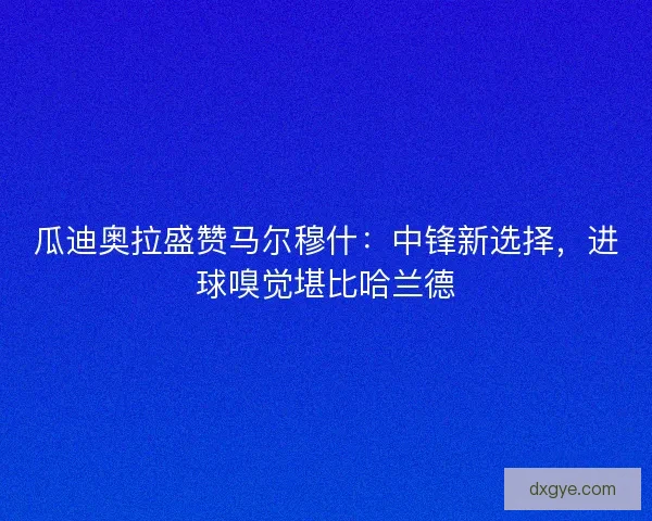 瓜迪奥拉盛赞马尔穆什：中锋新选择，进球嗅觉堪比哈兰德
