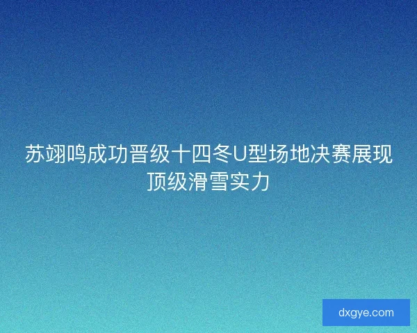 苏翊鸣成功晋级十四冬U型场地决赛展现顶级滑雪实力 苏翊鸣成功晋级十四冬U型场地决赛展现顶级滑雪实力